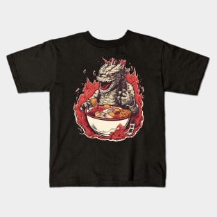 Monster Reptile in ramen Kids T-Shirt